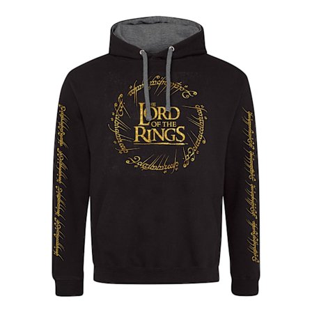 Lord Of The Rings Unisex Adult Guld Foil Hoodie vart Black S