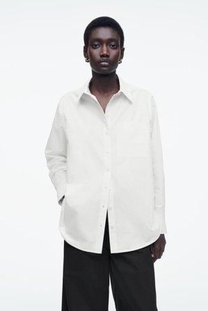 COS Women's Tailored Pima Cotton Shirt in White
