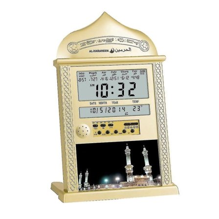 Azan-moskeijan rukouskello Islamilainen moskeijan Azan-kalenteri Muslimi rukous seinäkello herätyskello Ramadan koti