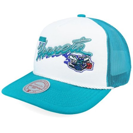 Mitchell & Ness - NBA Svart trucker Keps - Charlotte Hornets Shadow Drop Hwc White A-Frame Trucker @ Hatstore