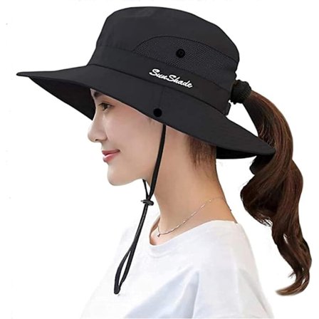 UV-beskyttelse Utendørs Sammenleggbare Solhatter For Kvinner (Svart) - Perfet