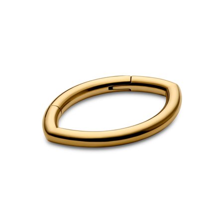 8 mm Gold-Tone Surgical Steel Oval Piercing Ring for Men - Piercing jewellery