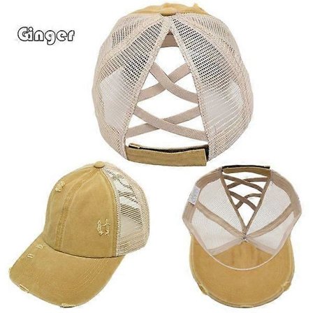 Naisten poninhäntä baseball-lippis, vintage-pesu, säädettävä unisex-verkko baseball-lippis