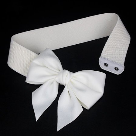 Belte Dame Sløyfe Snap Elastisk Bredt Belte for Skjorte Kjole Hvit