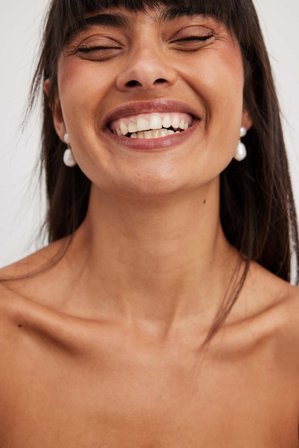 NA-KD Pearl Earrings - Smykker - Hvid - One Size