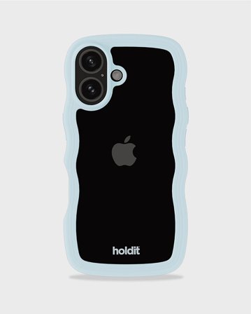HOLDIT Wavy Case iPhone 16 Mineral Blue/Transparent, Tøj & Bolig, Elektronik, Telefon & Mobiltilbehør