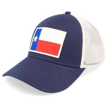American Needle - Blå trucker Keps - Texas Twill Valin Patch Ivory Navy/White Trucker @ Hatstore