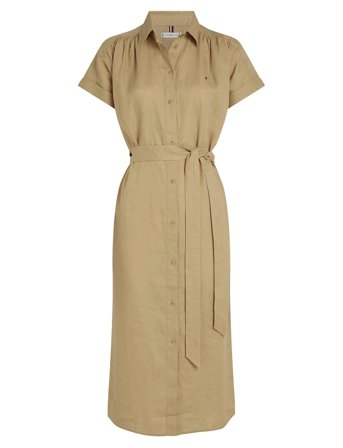 Tommy Hilfiger | Ess Linen S/S Midi Shirt Dress | 36