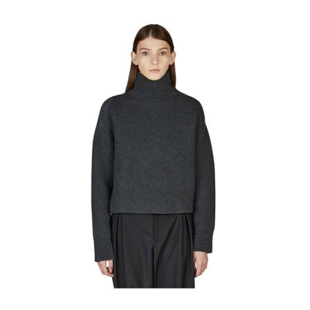 Bottega Veneta, Ribbed Sweater Grijs, Dames, Maat:M,wol