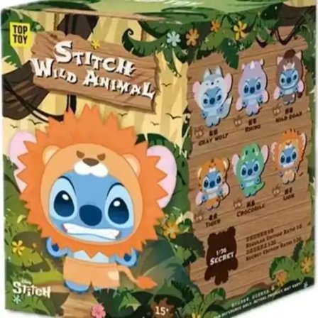 Ægte Stitch Vilde Dyr Serie Blind Box Vinyl Plys Vedhæng Legetøj Søde Tegneserie Figur Dukker Taske Vedhæng Mystery Box Gaver