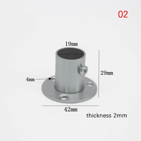 Flänssits i rostfritt stål Garderob Gardintyg Stång Rund Tu