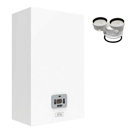 Caldaia Ferroli Theta 24 C a condensazione 20 kW camera stagna metano/gpl con kit scarico fumi sdoppiato