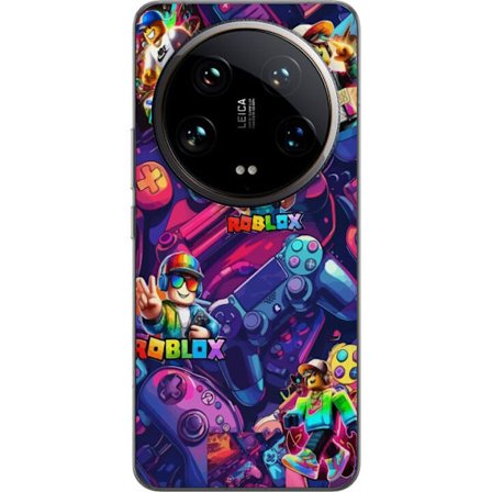 Xiaomi 14 Ultra Genomskinligt Skal Roblox neonkollage med flera spelkontroller och avatarer i färgsprakande gamingmotiv för alla som älskar Roblox