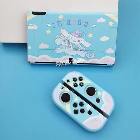 Uusi suojakotelo Nintendo Switch Oledille - söpö sarjakuva pehmeä TPU-kotelo Switch Oled -konsolille Takana oleva kahva peittää