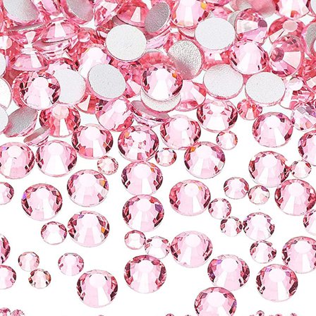 Strass-stenar med platt baksida för nagelkonst, ljuslila