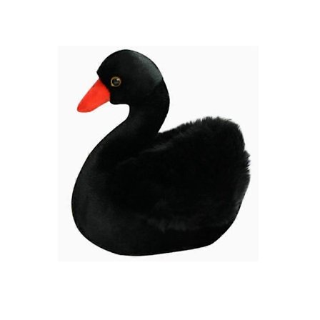 Hvid Sort Svane Plysdyr til Dejligt Tøjdyr 25cm