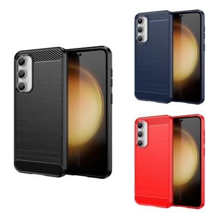SKALO Samsung S23 FE Armor Carbon Iskunkestävä TPU suojakuori - Black