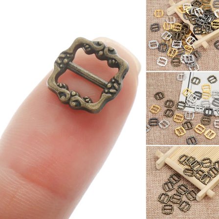 20Pcs Mini Doll Metal Buttons 7mm Tri-glide Belt Buckle for DIY Doll Bags Shoes Clothes Handmade Clothing Sewing Accessories