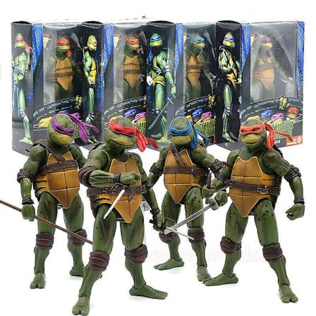 Neca Tmnt Teenage Mutant Ninja Turtles 1990-tals Film 7" Actionfigur Leksaker Present DB