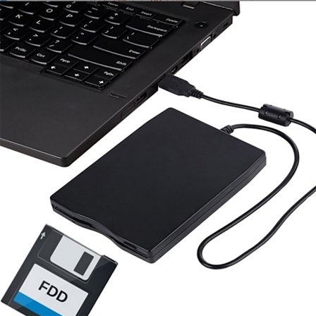 USB Floppy Disk Drev, USB Ekstern Floppy Disk Drev 1.44 MB Slim Plug and Play FDD Drev til PC Windows 2000/XP (Sort)