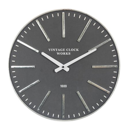 Seinäkello 40x40 cm MDF mustavalkoinen