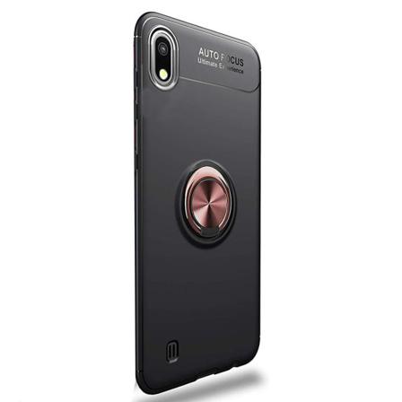 Elegant Skal Med Ringhållare - Samsung Galaxy A10 Svart/roséguld