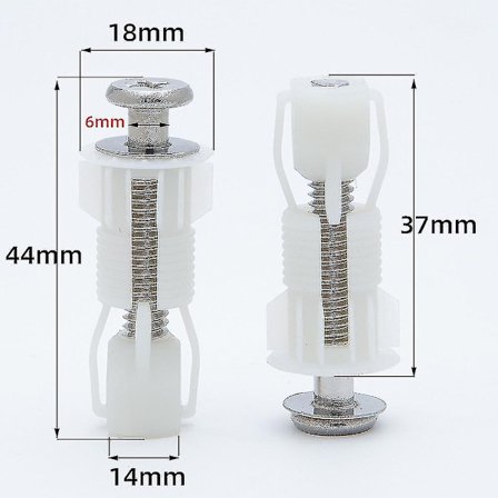 Toalettstolsscharnierskruvar, Toalettsitsfästningsskruvar, 3 Storlekar