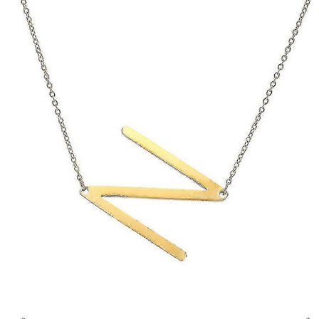 Farfi A-z Guldpläterat Rostfritt Stål Stor Initial Bokstav Hänge Halsband Smycken