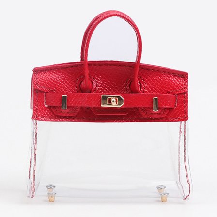 Mote Kvinner Mini Kosmetisk Veske Bilnøkkelpakke Anheng Gjennomsiktig