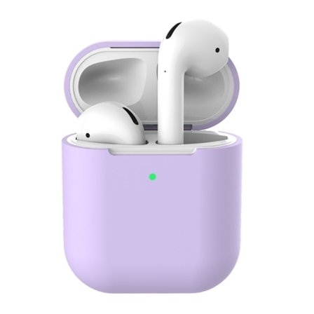 Silikonecover Apple AirPods Trådløs Opladningsetui Lilla
