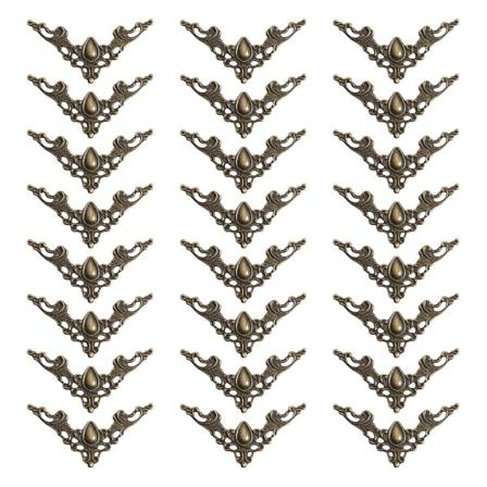 24 st Möbelhörnskydd, Boxhörnlapp, Metallbokhörn, Metalltrim, Hörnskydd, Metallhörn