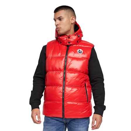 Born Rich Mens Henrico Hooded Gilet L Röd
