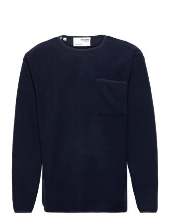 Slhderek Crew Neck Sweat Blue Selected Homme