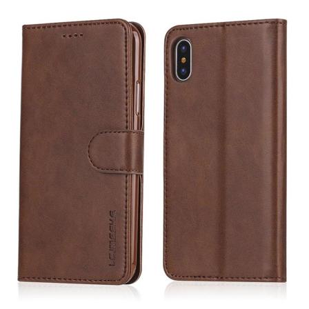 LC.IMEEKE iPhone X klassinen suojakotelo - Tummanruskea Brown