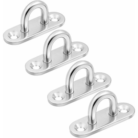 4 stk. U-formede rustfri stål skruer på vægkrog