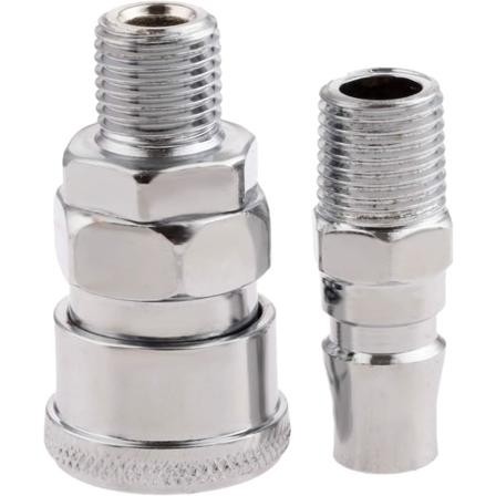 Luftlinjeslangekoblinger 1/4" BSP hanngjenge hurtigkobling koblingskontakt - 2-pakning"