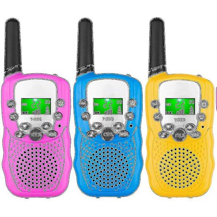 [LCS] Barn Walkie Talkies 3-pack, 3 Miles Räckvidd med Bakgrundsbelysta Ficklampor