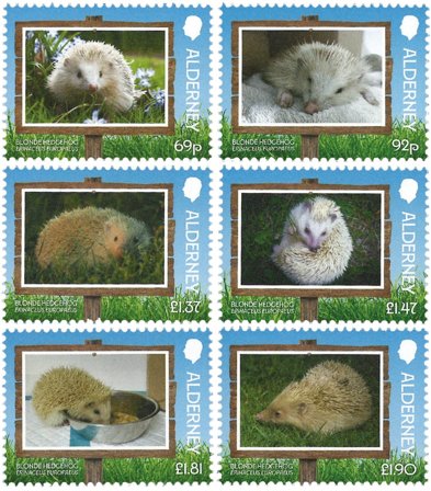 Alderney - Blonde Hedgehog Pindsvin - Postfrisk sæt 6v