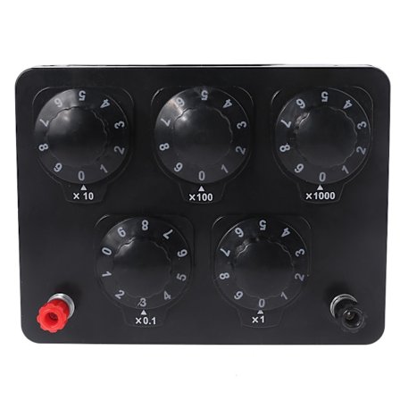 Resistansbox 5 växlar justerbar labbroterande resistor substitutionsbox precision för DC variabel vredomkopplare 0-9999.9 Ohm