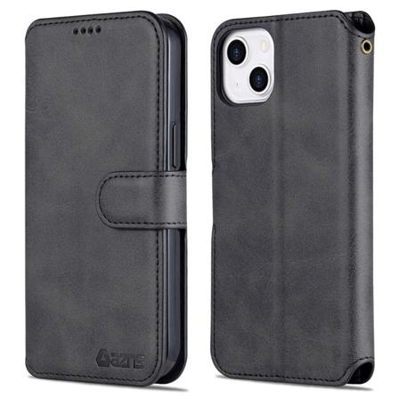 Iphone 13 Mini - Azns Läder Plånboksfodral - Svart