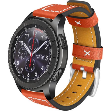 Kompatibel med Huawei Watch GT3/GT3 Pro 46mm Læderrem, 22mm Quick Release Urrem Blød Sports Udskiftningsrem Orange