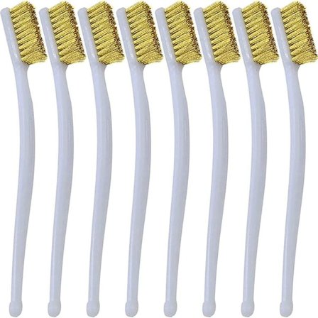 Lille messingbørste 8 stk. mini stålbørster til rengøring af svejseslag Ro