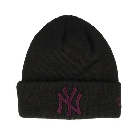 New Era - MLB Svart cuff Beanie - Kids New York Yankees League Essential Beanie Black/Purple Cuff @ Hatstore