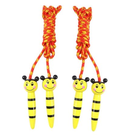 Træ Sjippetov Sæt - 2 Bambus Sjippetove, Pædagogisk Legetøj til Børn, Gul, 2 Meter Lang[HK]