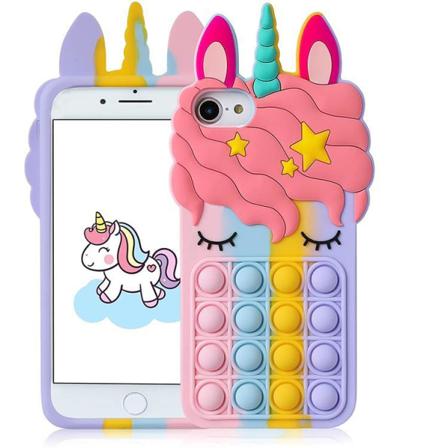 Unicorn Pop It Fidget Skal Till Iphone 7/8/se 2020 - Rainbow