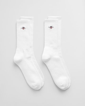 GANT Herren 2er-Pack Sportsocken (43-45) Weiß