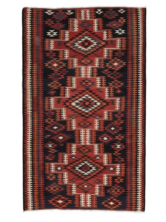 Kilim Vintage Rug Hand Woven 192X314 Black/Dark Red Persia