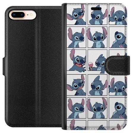 Yhteensopiva Lompakkokotelo Apple iPhone 8 Plus Kuvitettu ruudukkokuviointi, jossa Stitch eri ilmeillä sarjatyyliin