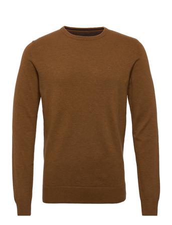 Basic Crew N Strikkegenser M. Rund Krage Brun Tom Tailor