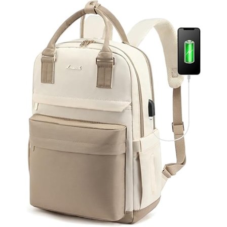 15,6 tommer dame laptop rygsæk med USB-port vandtæt skoletaske til piger teenagere kompatibel med 15-16 tommer laptops rejse rygsæk